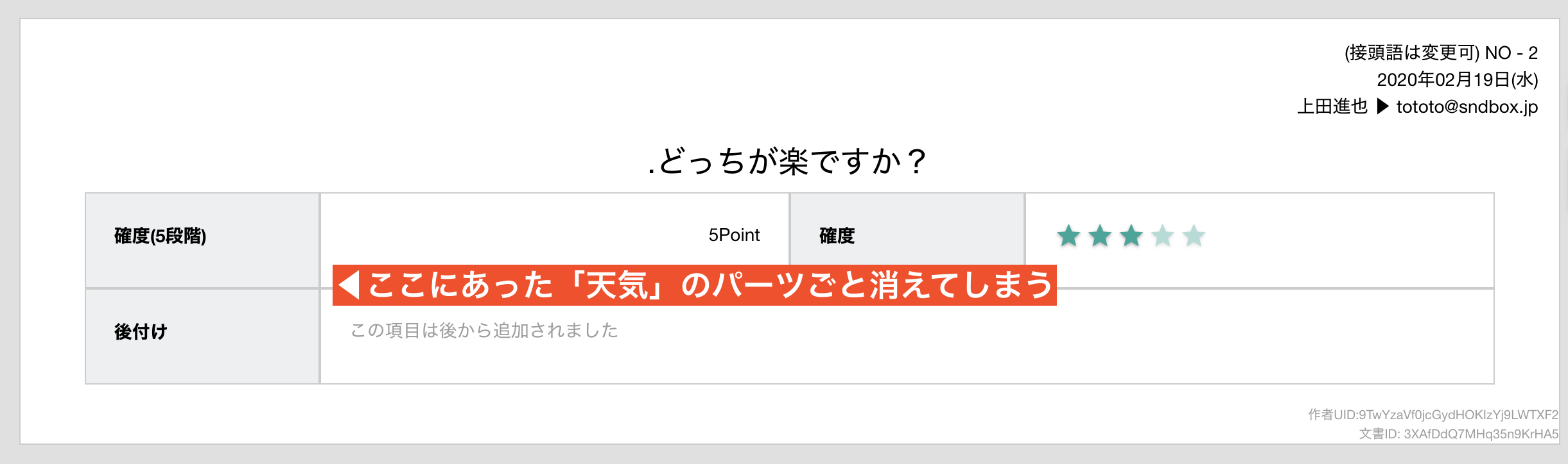 テンプレートのパーツをあとから削除する