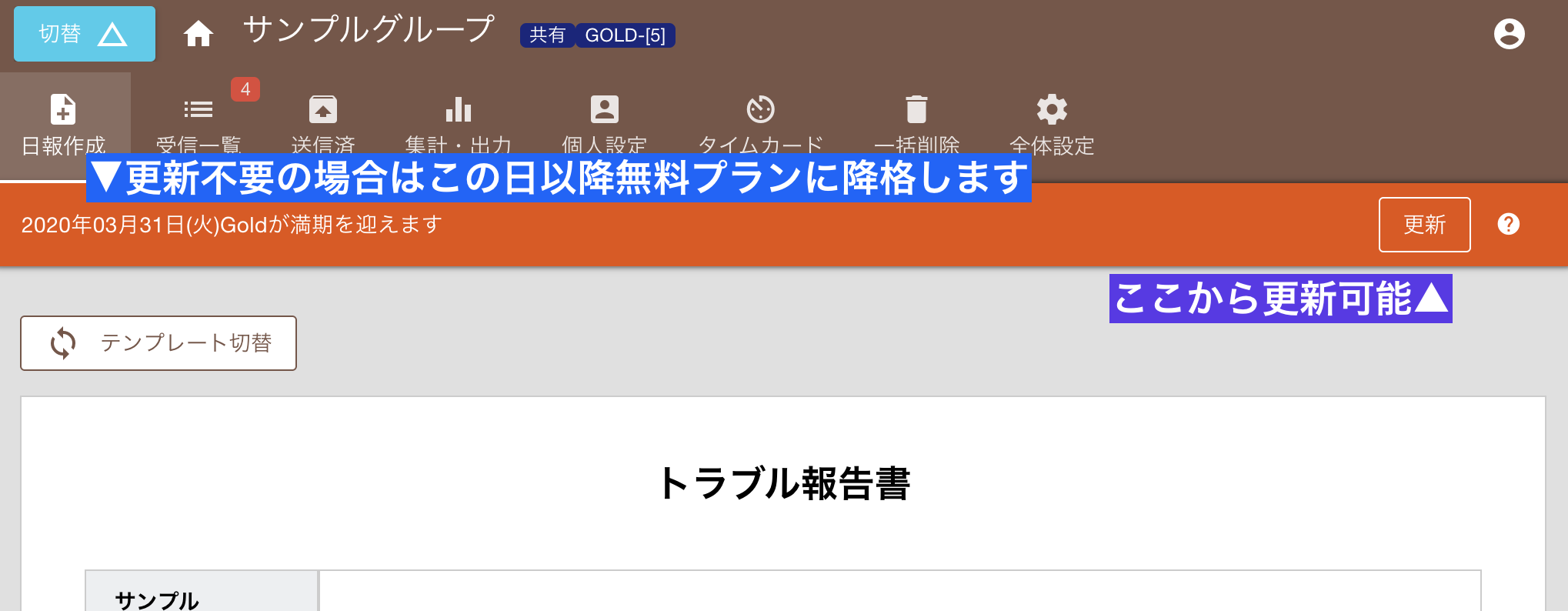 GOLDPLANの失効