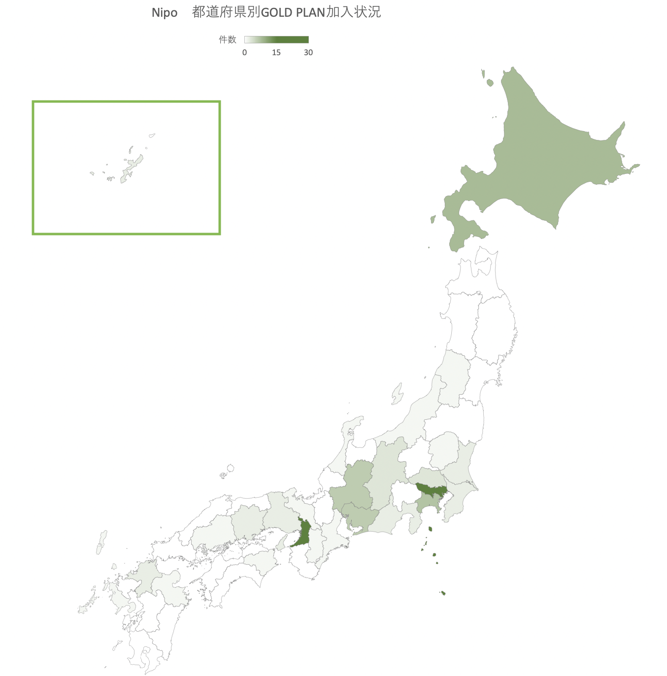 gold plan加入状況日本地図-ヒートマップ